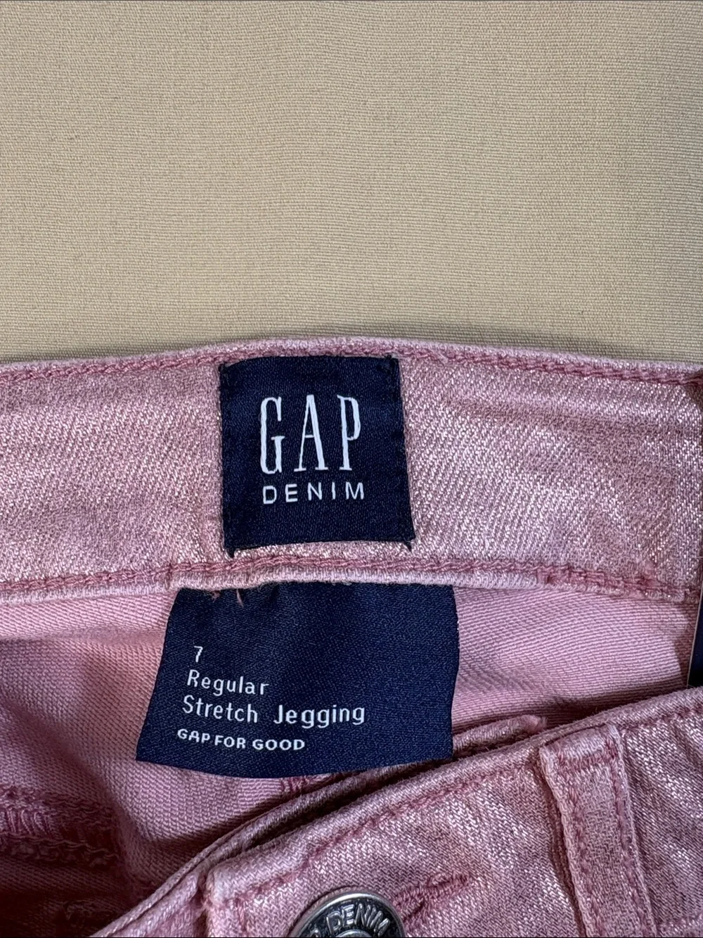 Gap Kids Girls Pink Metallic Coated High Stretch Jegging Size 7 Regular NWT